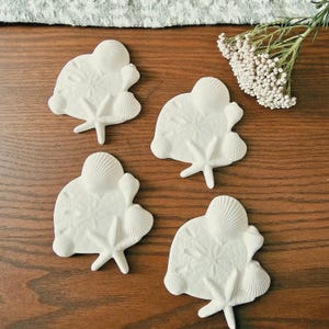 Four Seashell Clusters Add-ons 3" Ceramic Bisque Ready To Paint Pottery