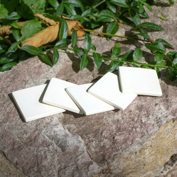 5x Square Tiles Set 2x2 IN STOCK Ceramic Bisque Ready To Paint Pottery