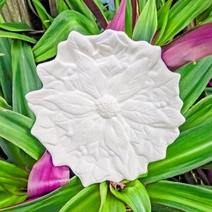 Christmas Holly Dish 8.7&quot; IN STOCK Ceramic Bisque Ready To Paint Pottery