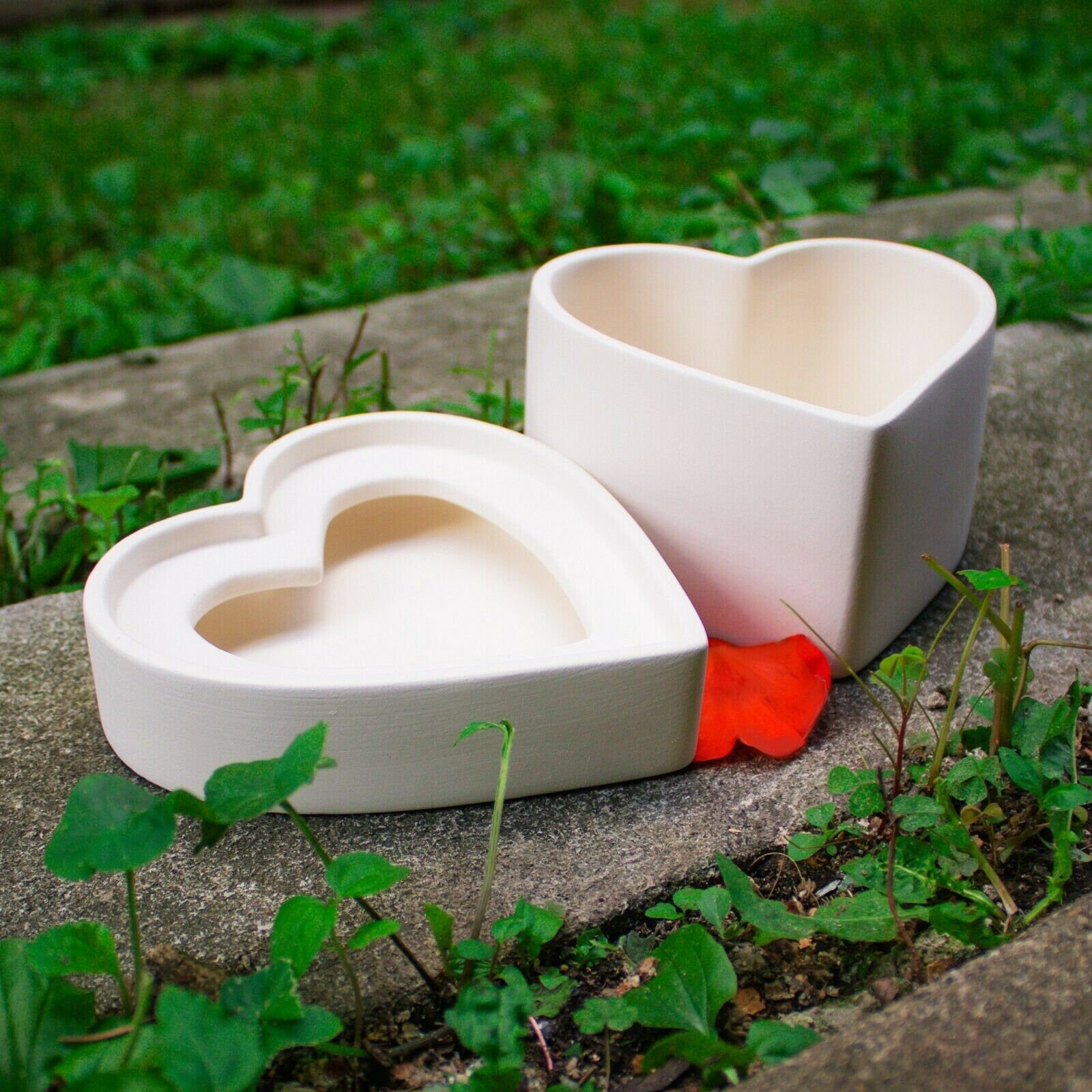 Smooth Heart Valentines Box 5x5 IN STOCK Ceramic Bisque Ready Etsy