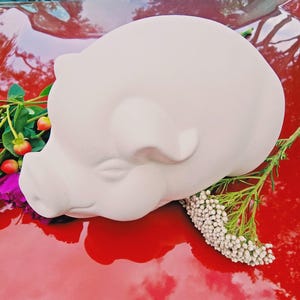 Big Fat Piggy 8.5" Ceramic Bisque Ready To Paint Pottery