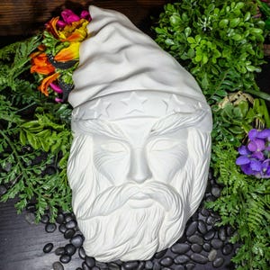 Merlin Wizard Mask 12&quot; IN STOCK Ceramic Bisque Ready To Paint Pottery
