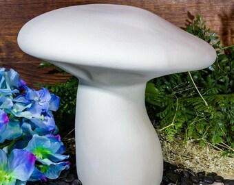Giant Garden Mushroom 8.5" IN STOCK Ceramic Bisque Ready To Paint Pottery