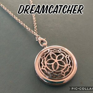 Dreamcatcher Boho Diffuser Necklace Stainless Steel Locket Cork Aromatherapy Essential Oil Best Friend Christmas Gift Young Living Doterra image 5