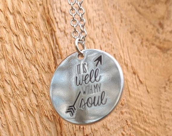 Essential Oil Diffuser Necklace Bible Scripture It is well with my soul Lava Bead Friend Graduation Church Gift Young Living Doterra Scrp01