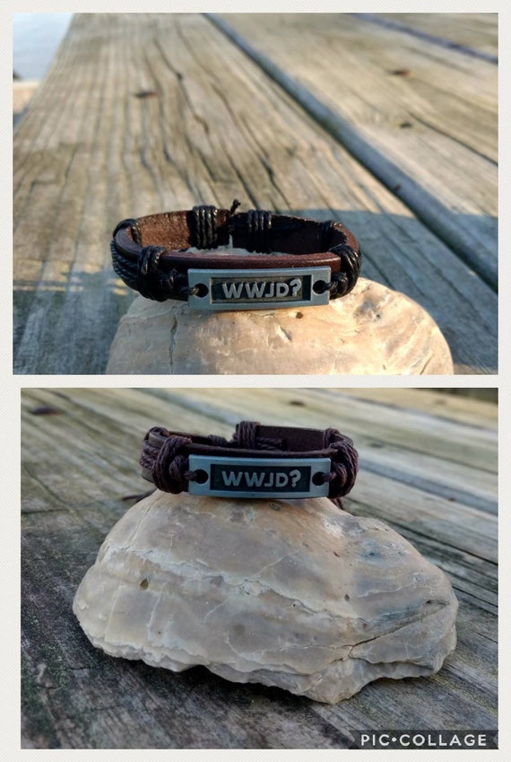 Leather Diffuser Bracelet Aromatherapy Essential Oil Religious WWJD What Would Jesus Do? Young Living Doterra Christian Christmas Gift