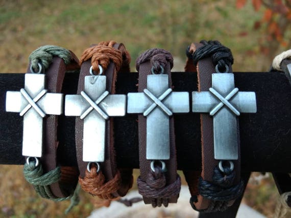 Leather Diffuser Bracelet Aromatherapy Essential Oil Cross Religious Mothers Day Birthday Christmas Young Living Doterra Four Thread Colors