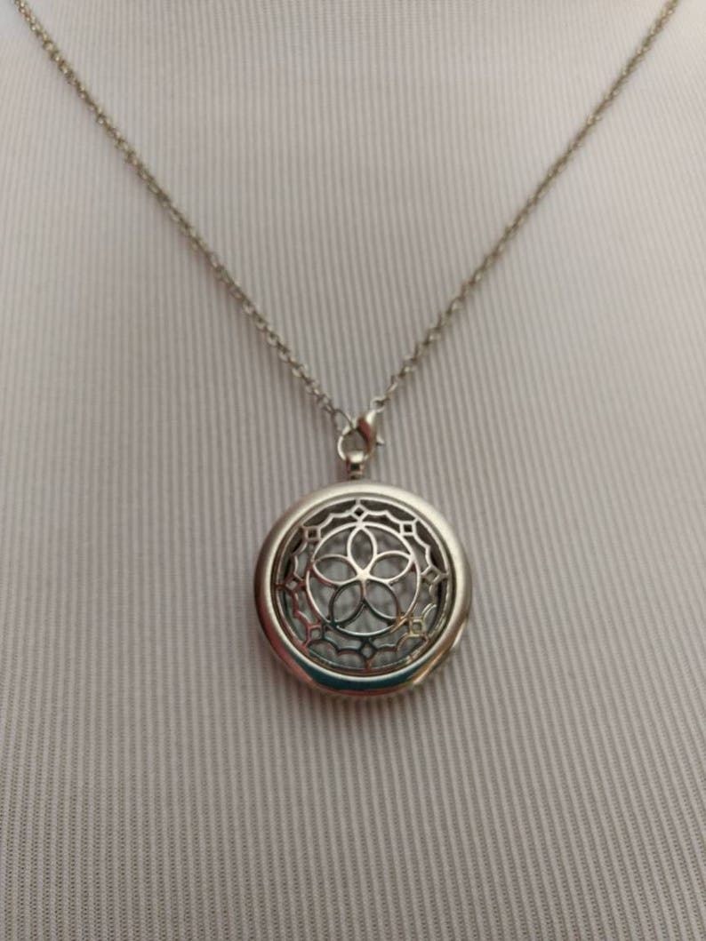 Dreamcatcher Boho Diffuser Necklace Stainless Steel Locket Cork Aromatherapy Essential Oil Best Friend Christmas Gift Young Living Doterra image 2