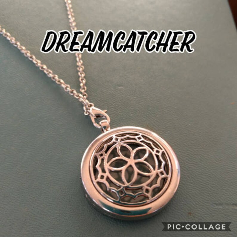 Dreamcatcher Boho Diffuser Necklace Stainless Steel Locket Cork Aromatherapy Essential Oil Best Friend Christmas Gift Young Living Doterra image 5