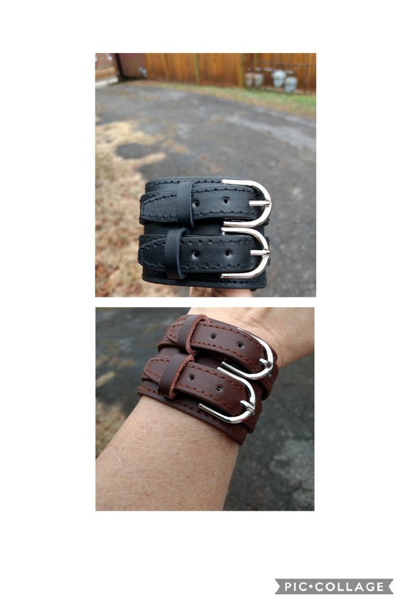 Leather Diffuser Bracelet Essential Oil Aromatherapy Boho Gothic Buckle Young Living Doterra Women Mens Gift Christmaas Gift Brown Black