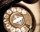 Vintage rotary dial telephone, MCM, old telephone, fine art photography, rotary phone, Chicago Electric, office wall decor, technology
