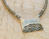 Silver wave Labradorite necklace, Surfer necklace, Uno de 50, Wave necklace, Ocean wave necklace, Silver Ocean Necklace