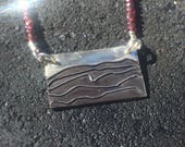Wave necklace Garnet necklace, Wave pendant, Garnet jewelry, Girlfriend Gift, Uno de 50, Silver Wave, Wave necklace, Ocean wave necklace