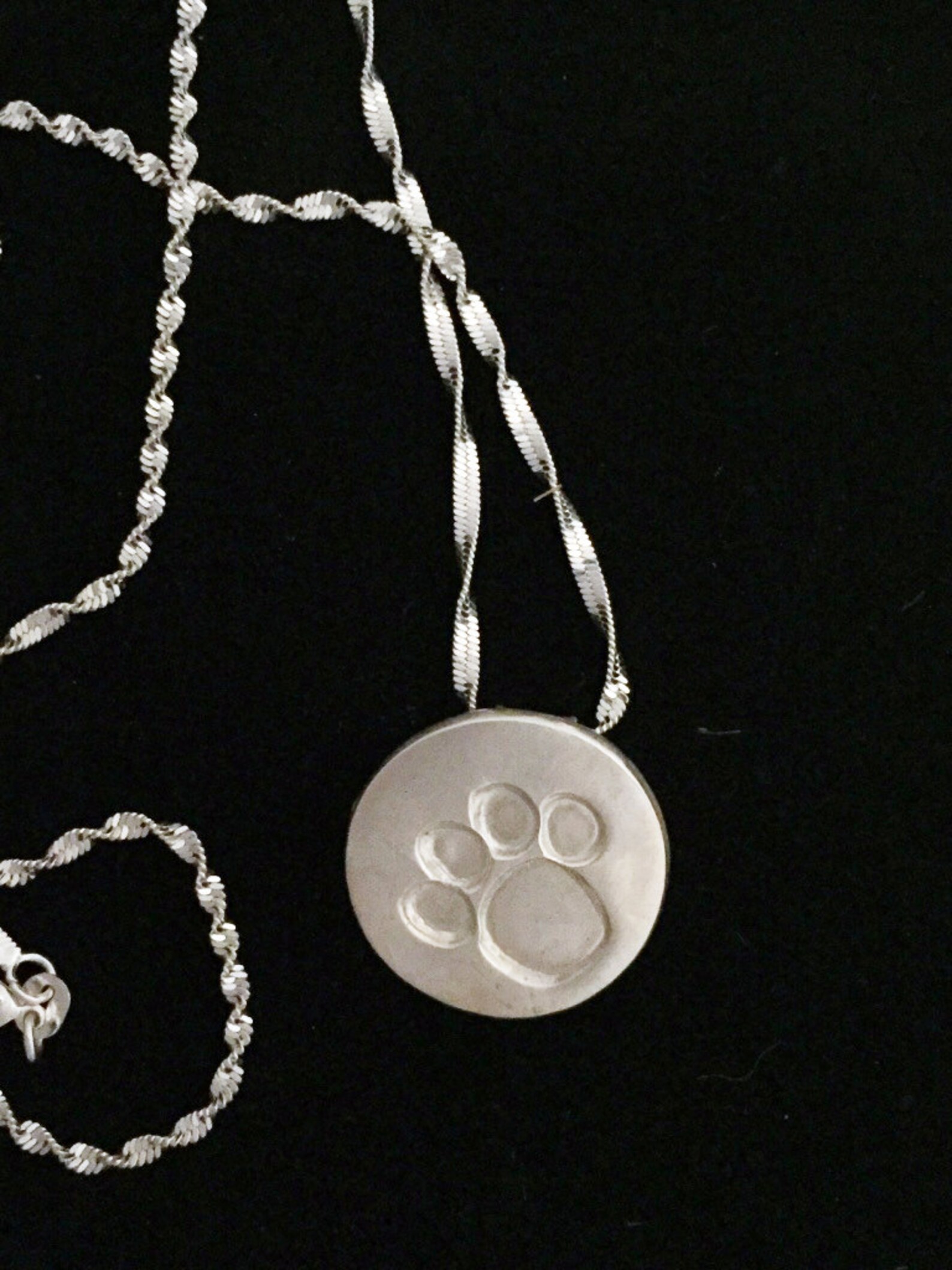 Dog Paw Necklaces Sterling Silver Paw Pendant Dog Paw Etsy