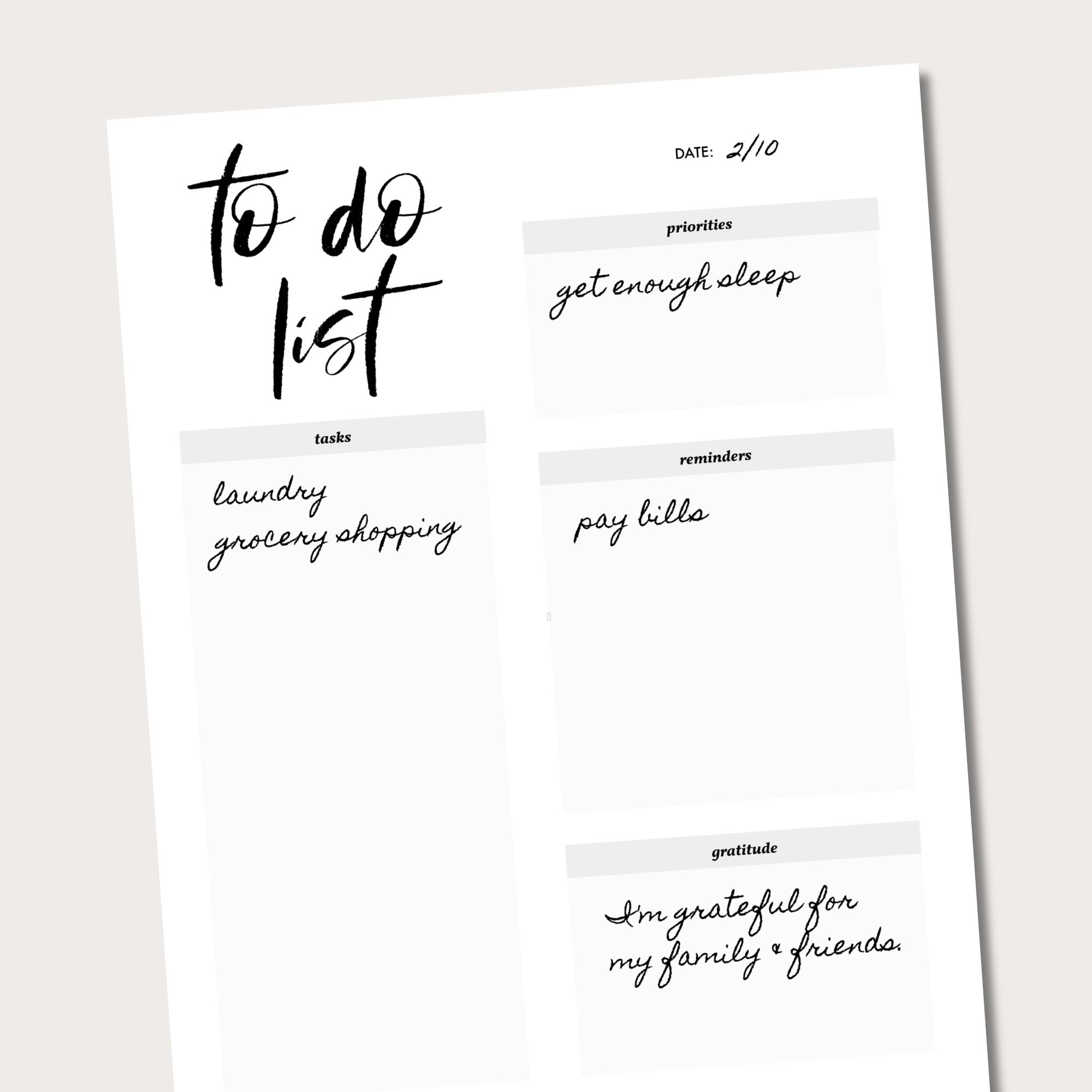to do list printable planning list instant download etsy