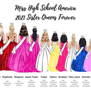 Pageant Group of 14 Digital Drawing