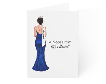 Gepersonaliseerde kaarten Pageant Queen (1, 10, 30 en 50 stuks)