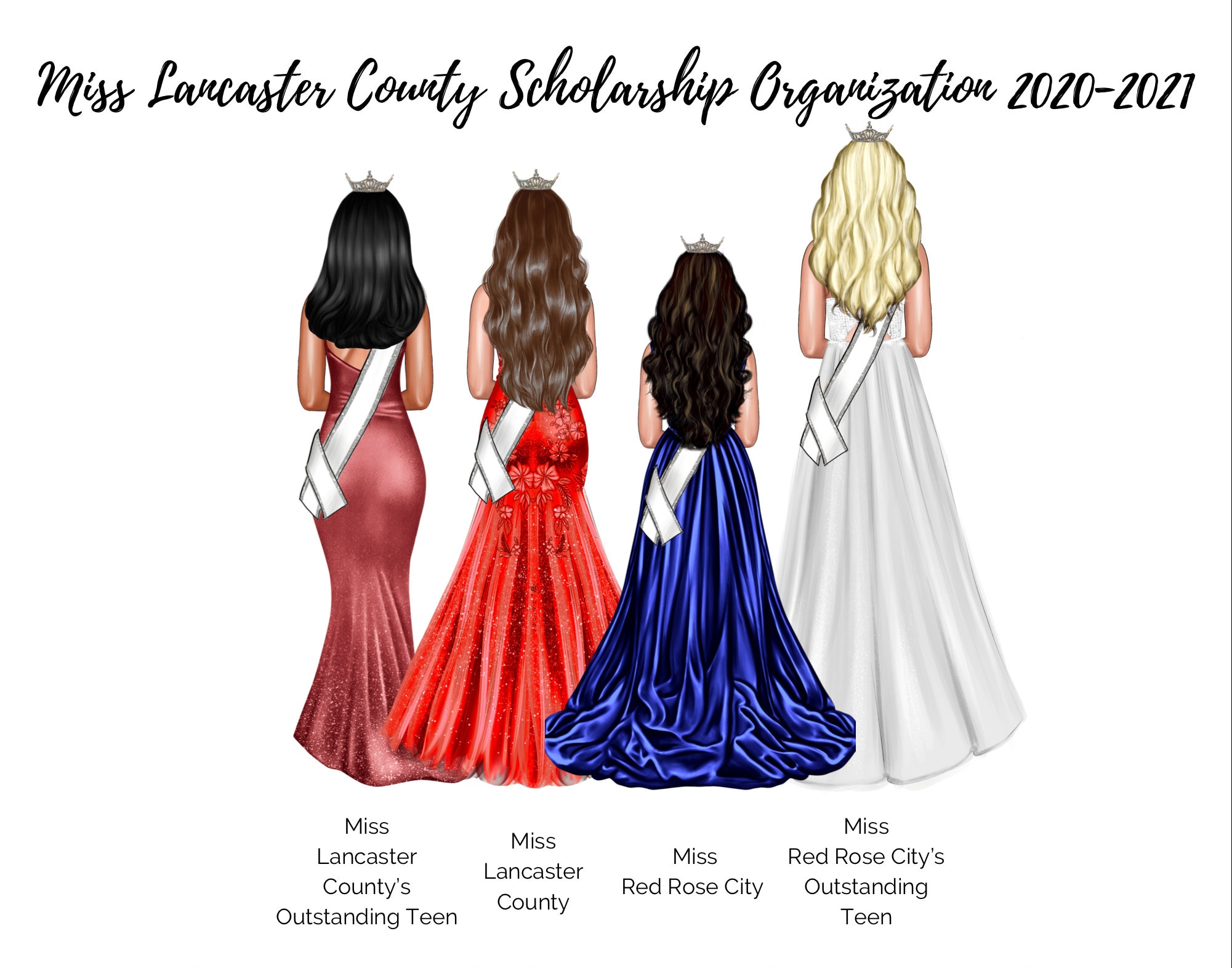 Pageant Group of 7 Digital Drawing – SparklingDesigns