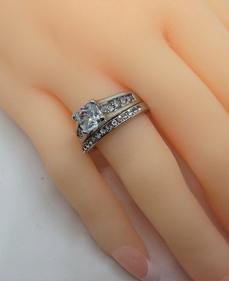 3.5 Carats 18K White Gold Filled Engagement Ring