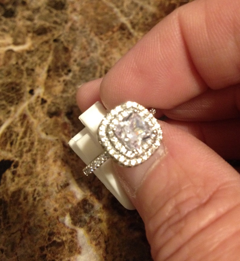 Super Shining Clear AAA CZ Ring in White Gold Filled for Ladies Gifts
