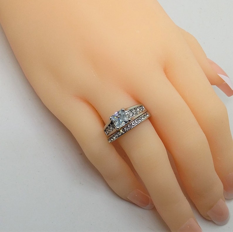 3.5 Carats 18K White Gold Filled Engagement Ring