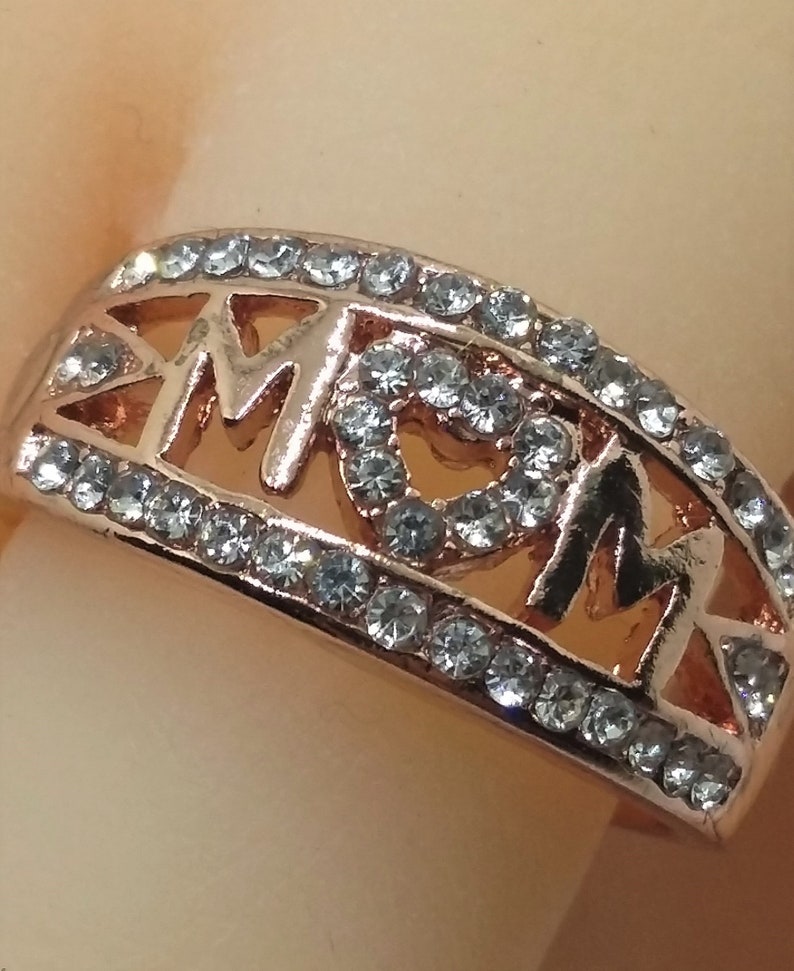 Luxury Exquisite MOM Love Hearts AAAAA CZ Ring in Rose Gold Plated