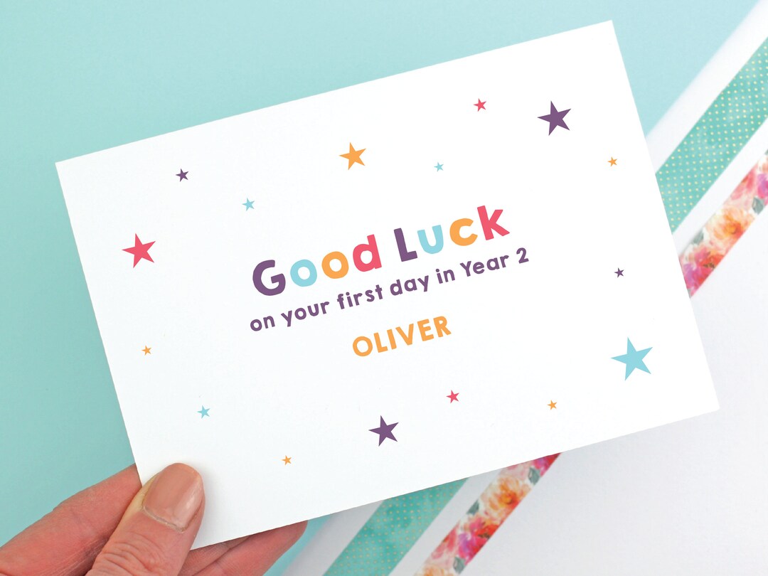 Personalised Good Luck on Your First Day Back at School Card / A6 Card ...