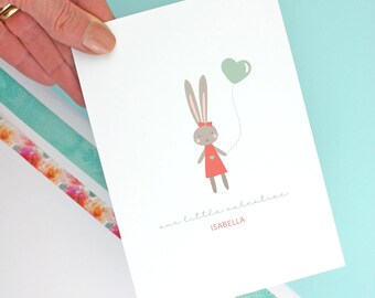 Tarjeta de San Valentín personalizada con conejito para niño