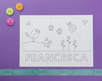 Dibujos para colorear personalizados para niños: flores, piratas, globos (DESCARGA IMPRIMIBLE)