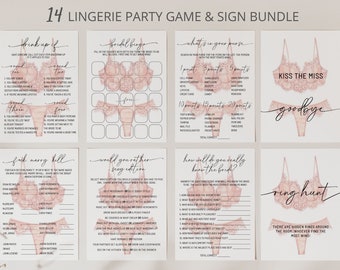 Lingerie Party Games Bundle, Kiss the Miss Goodbye, Would She Rather, Date Night Ideas, Scavenger Hunt, Bingo, Bachelorette Party Games,