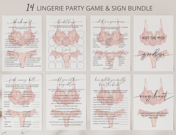 Lingerie Party Games Bundle, Kiss the Miss Goodbye, Would She Rather, Date  Night Ideas, Scavenger Hunt, Bingo, Bachelorette Party Games,