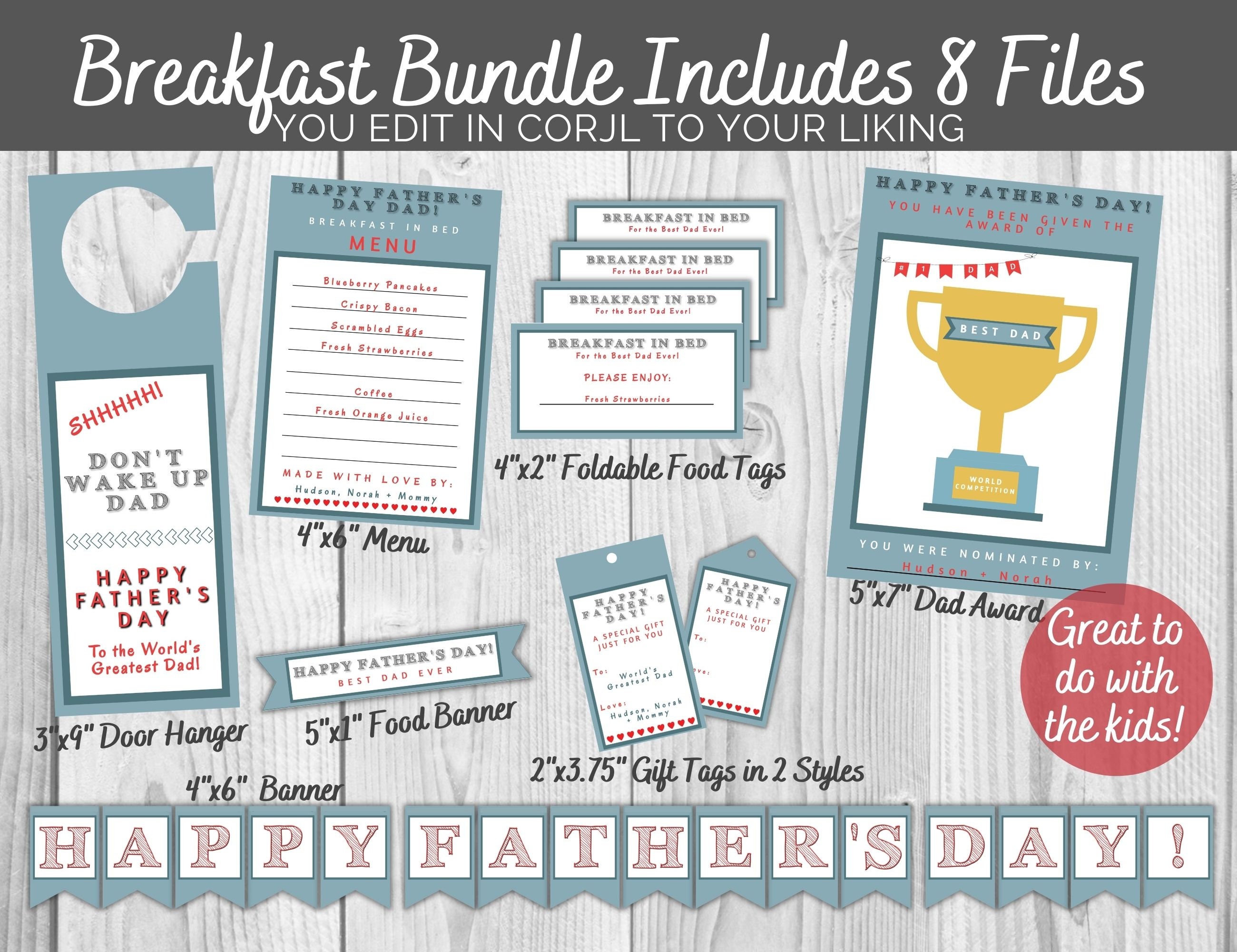 Father's Day Breakfast Kit, DIY Gift for Dad From Kids and Wife ...