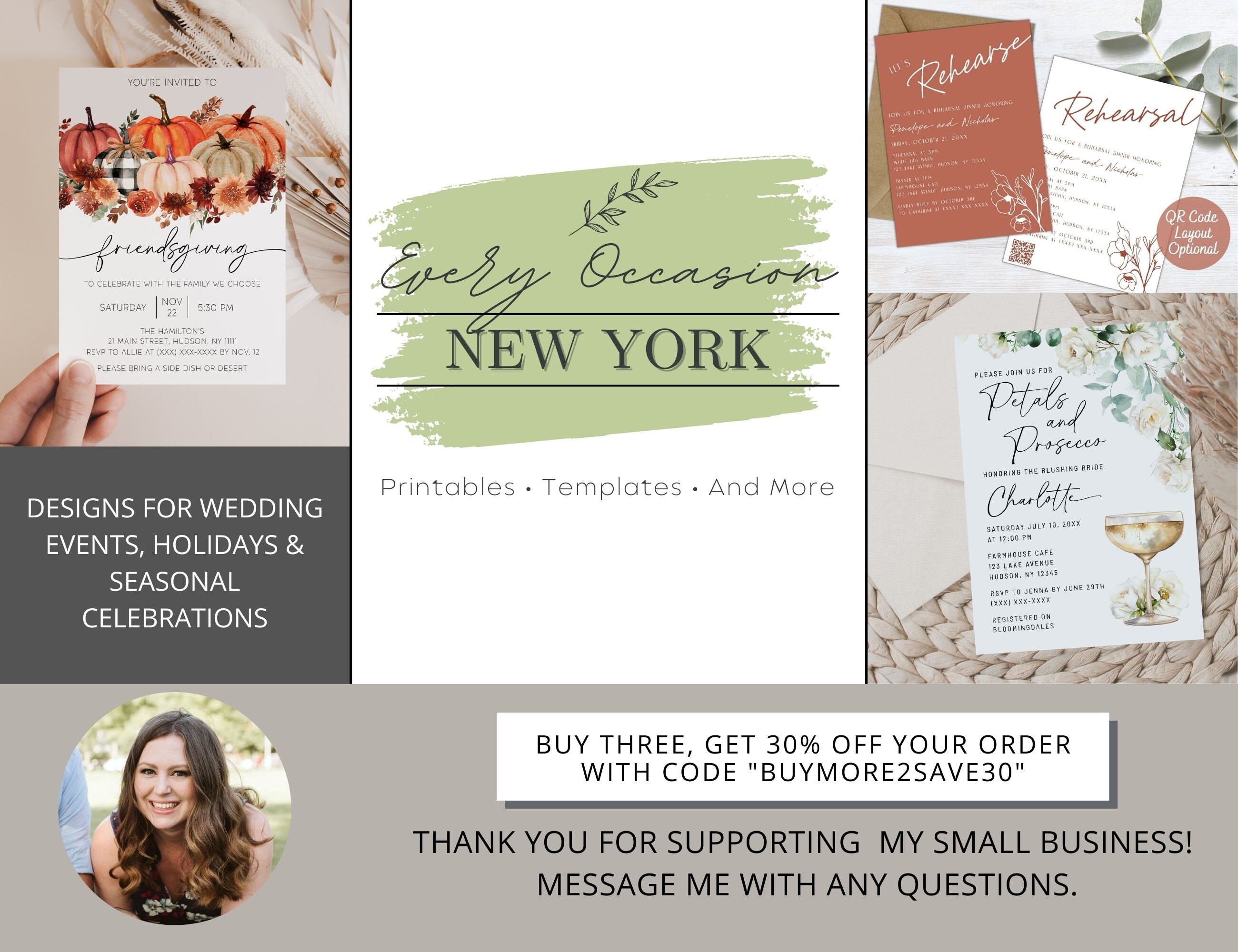 Friendsgiving Invitation Template Bundle Thanksgiving Invite - Etsy