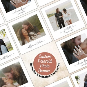 Engagement Banner Template with Photo and Quotes, Minimalist Wedding Banner Download, Bridal Shower Banner, She Said Yes, Mr & Mrs Banner,