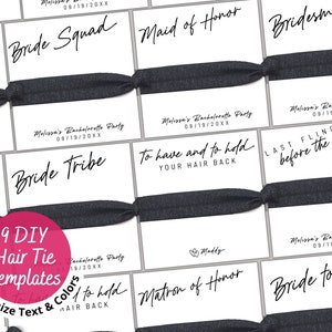 Bachelorette Party Hair Tie Card Template, Bach Party Favors, Bridal Party Gift, Scrunchie Tag, To Have and to Hold, Bridesmaid Printable