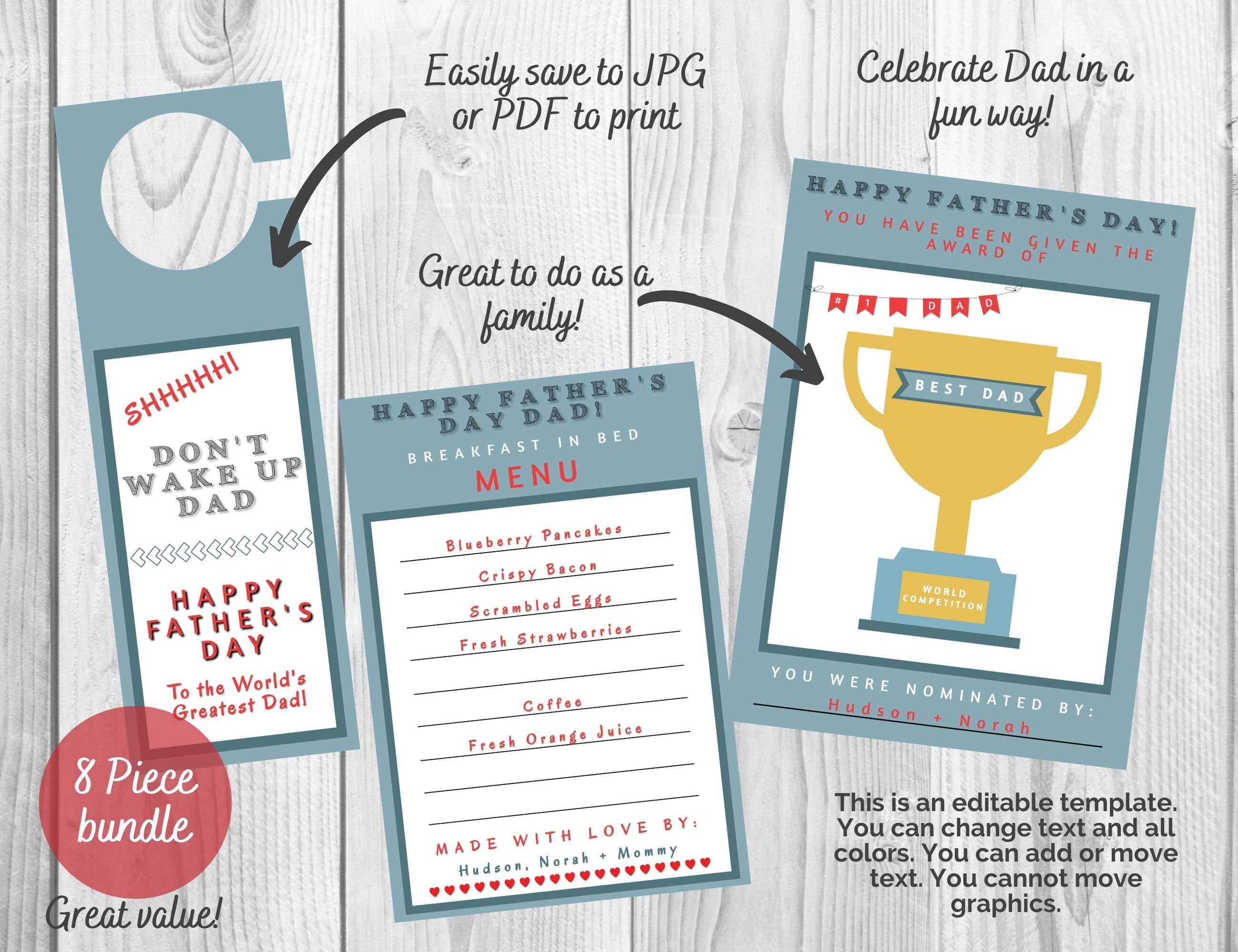 Father's Day Breakfast Kit, DIY Gift for Dad From Kids and Wife ...