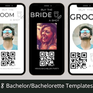 Bachelor Party Buy the Groom a Drink Venmo QR Code Template with Photo, Buy the Bride a Drink, Bachelorette Games, Paypal QR Code Phone