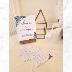Share a Recipe Sign Printable With Bridal Shower Recipe Cards Keepsake ...
