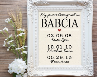 My Greatest Blessings Call Me Babcia Gift, Babcia Christmas Gift, Babcia Birthday, Polish Grandma Gift, Babci Gift, Gift Babcia, Mom Gifts