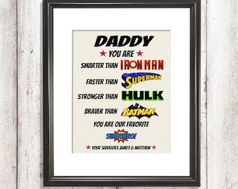 Dad Super hero Gift, Husband Christmas Gift, Dad Gift, Dad you are smarter than, Super hero Dad Gift, Super Hero Gift, Dad Gift Dad,