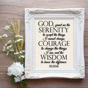 Serenity Prayer Sign, Serenity Prayer Gift, Sobriety Gift, Sobriety Anniversary Gift, AA Gift, Al-anon Gift, Recovery Gift, NA Gift, GA Gift