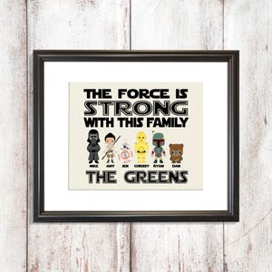 The force is strong with this family, Dad Star Wars gift, Star Wars Christmas Gift, Husband Star Wars gift, Star Wars gift, dad gift image 2