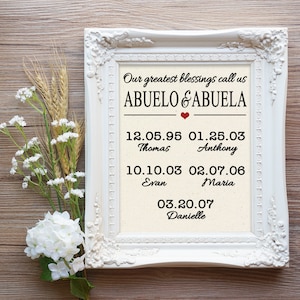 My Greatest Blessings Call Me, Abuela & Abuelo Gift, Grandparent Gift, Mothers Day Gift, Abuelo Gift, Abuela Mothers Day Gift, Dad Gift, Mom