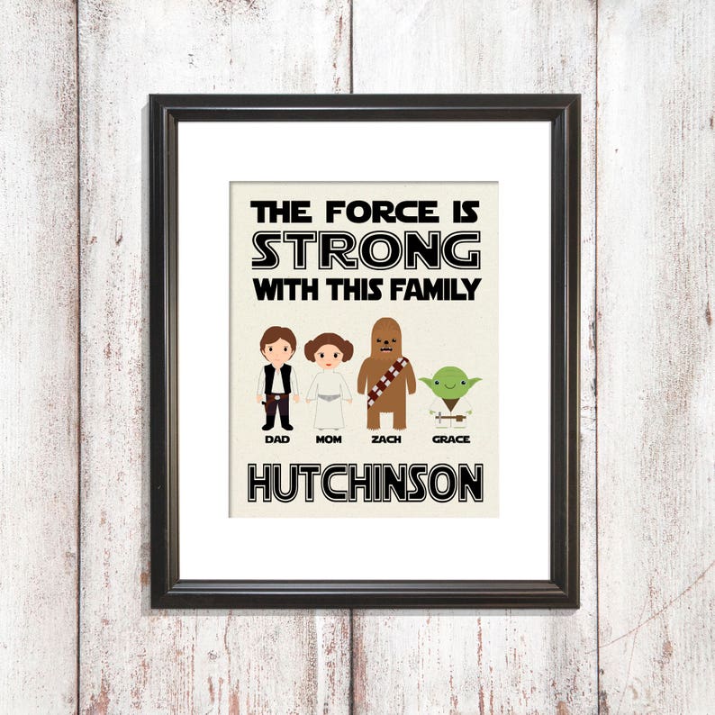 The force is strong with this family, Dad Star Wars gift, Star Wars Christmas Gift, Husband Star Wars gift, Star Wars gift, dad gift image 1