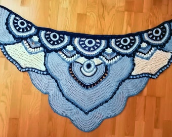 Blue Crochet Wrap/Shawl Digital Crochet Pattern