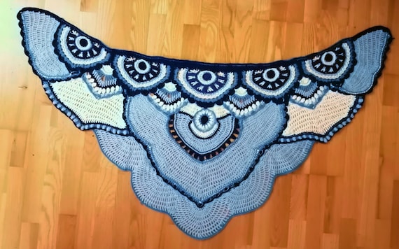 Blue Crochet Wrap/Shawl Digital Crochet Pattern