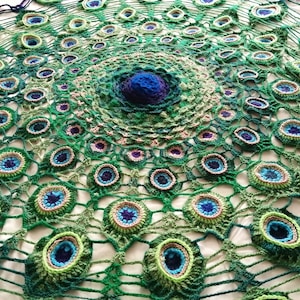 Peacock Mandala Throw Crochet Pattern image 5