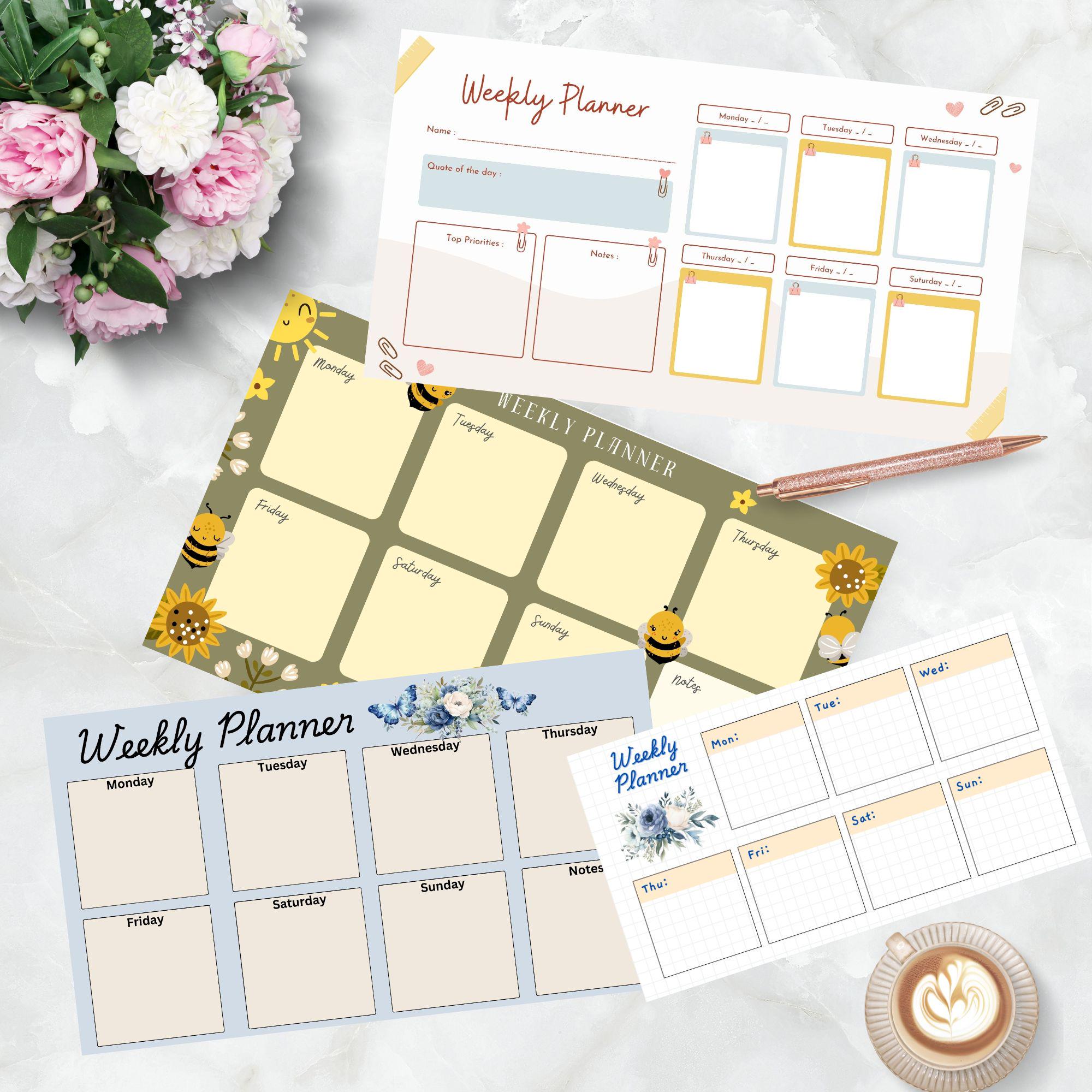 Printable Weekly Planner Pages - Etsy