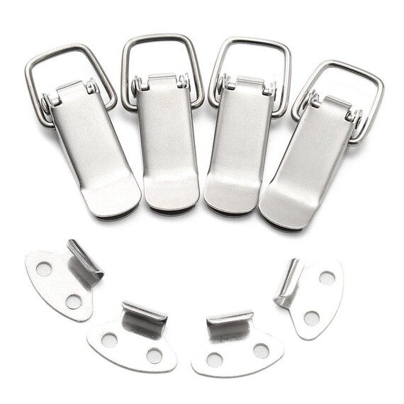 4X Galvanized Iron Spring Loaded Toggle Case Box Chest Trunk Latch Catches Hasp