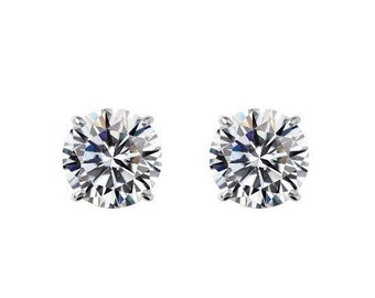 6 Carat TW. Round Lab Created Diamond Stud Earrings 14k White Gold, (3 carat each) Anniversary Gifts, Ethical Jewelry, Raven Fine Jewelers